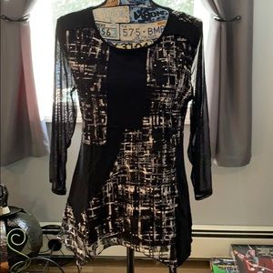 Style & Co. shark bite hem blouse size MP